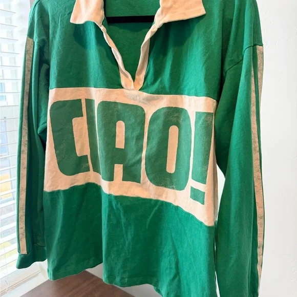 Daydreamer Green and White Rugby Shirt - Picture 4 of 11